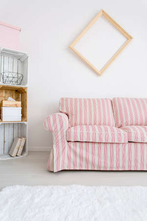 Cropped picture of a sofa in a living roomの写真素材