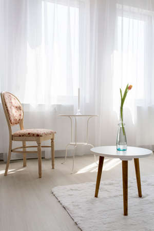 Shot of a living room with a big window