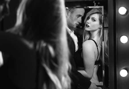 Young woman has sexual relationship with manの写真素材