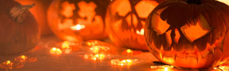 Pumpkins are symbol of happy halloween traditionの写真素材