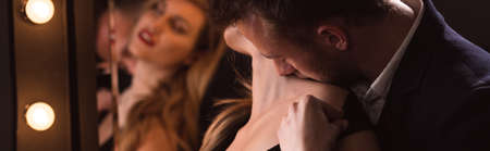 Young couple is having passionate moments together