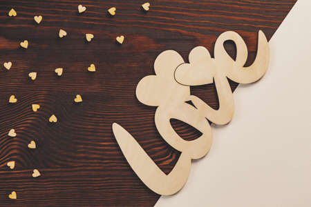 Decoration made on table for Valentine's Dayの写真素材