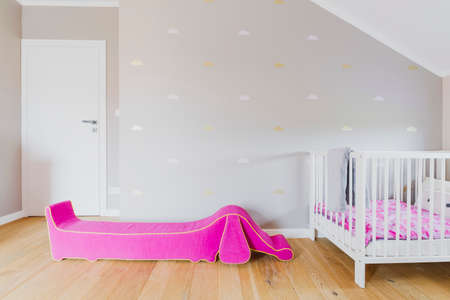 Interior of child's room in the atticの写真素材
