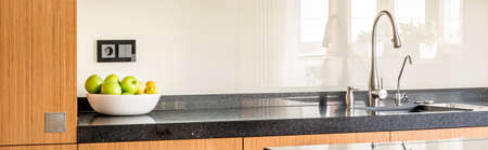Worktop of modernly designed bright kitchen interiorの写真素材