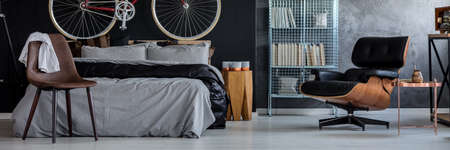 Modern male apartment interiorの写真素材