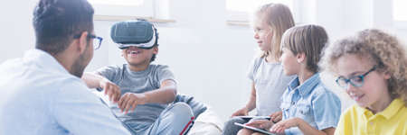 Modern learning concept - using VR technology during classes