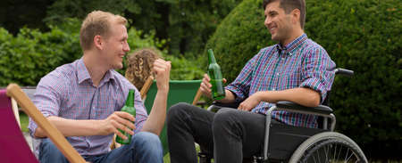 Common beer with disabled friend