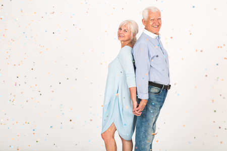 Happy older married couple in loveの写真素材