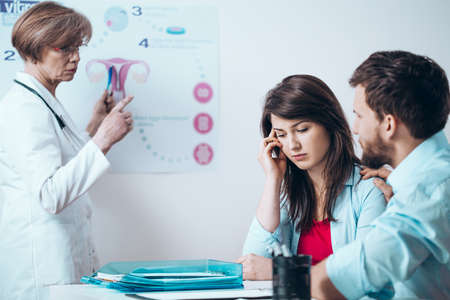 Young married couple with problem of infertility and during in vitro processの写真素材