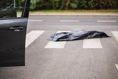 Tragic accident including car and a pedestrian