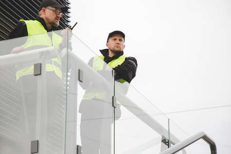 Patrolling city area and maintaining public safety and order is part of police dutyの写真素材