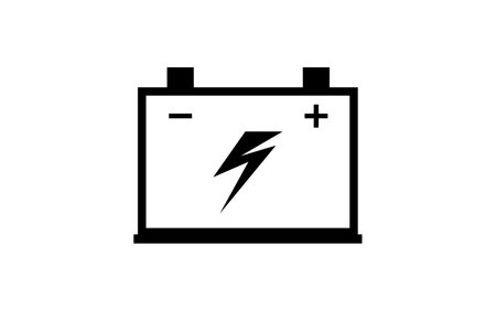 Car battery with electricity iconのイラスト素材