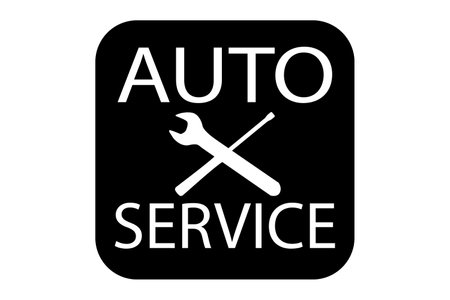 Black auto service logo vector iconのイラスト素材