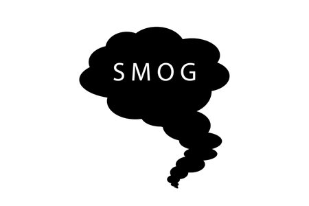 Vector cloud smog polluted air contourのイラスト素材
