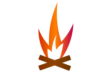 Flame and firewood bonfire graphicのイラスト素材