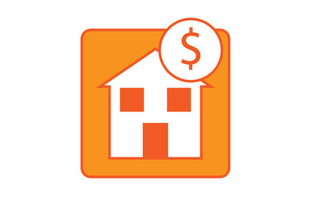 Building with dollar coin as logo buttonのイラスト素材