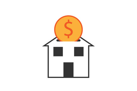 House building piggy bank big dollar coinのイラスト素材