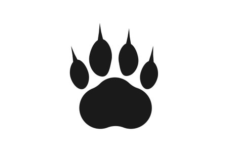 Pet paw long sharp claws dark gray fillのイラスト素材