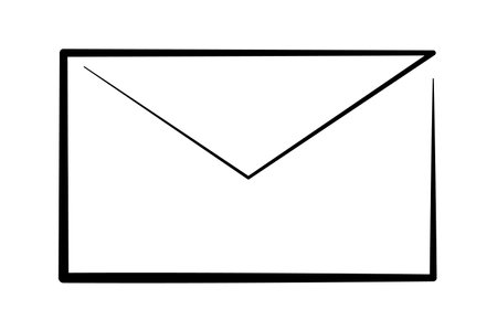 Black outline envelope letter simple vector imageのイラスト素材