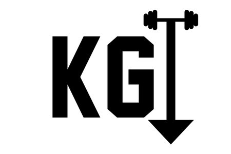 Graphics KG kilograms down arrow and dumbbellのイラスト素材