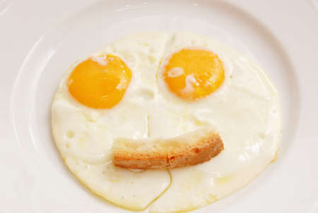 plate white fried eggsの写真素材