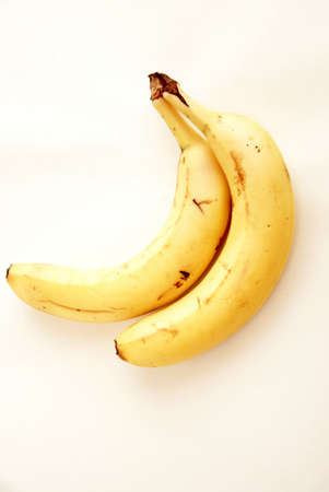 ripe bananas,white backgroundの写真素材