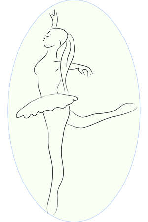 drawing of ballerina in a classical dance stepのイラスト素材