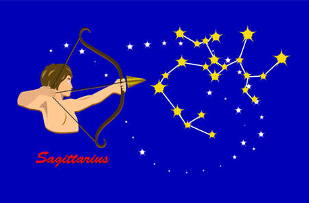 sagittarius and zodiac sign constellationのイラスト素材