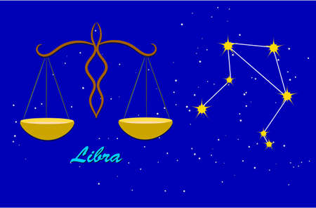 libra and zodiac sign constellation