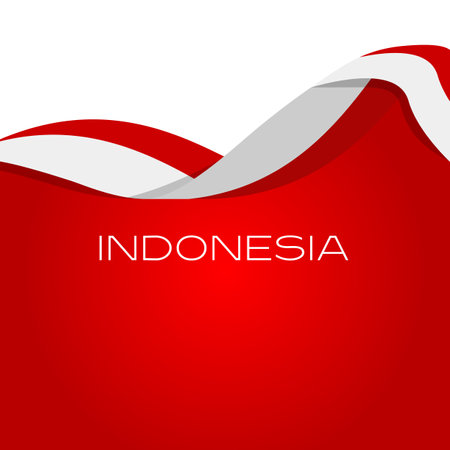 Indonesian flag ribbon : Flag banner vector Illustrationのイラスト素材