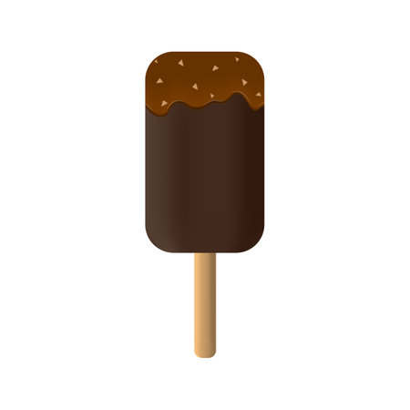 A vector illustration of chocolate ice cream with delicious caramel cream, designed for advertising, promotional, and product purposesのイラスト素材