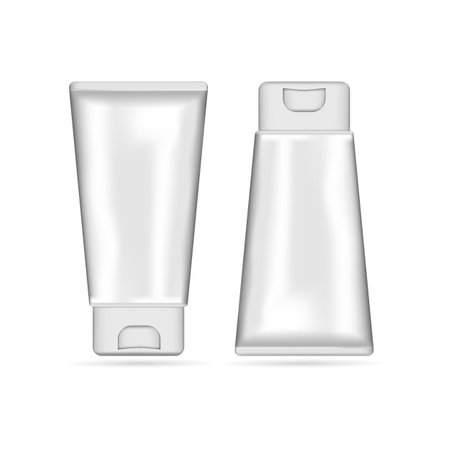 Blank plain white cream tube vector illustration - mockup for cosmetic can be use for your product advertising. EPS10のイラスト素材