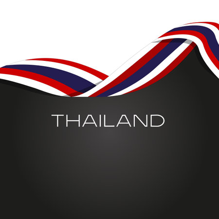 Thailand flag ribbon : Flag banner vector Illustration templatesのイラスト素材