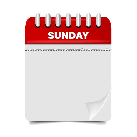 Desk portrait holiday calendar mockup template, wall calendar. Red blank calendar with folds and page tear marksのイラスト素材