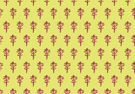 Pine hand drawn markers illustration ,seamless pattern on green background.