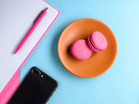 Flaylay of coffee break concept in officeの写真素材