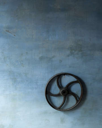 Texture of blue painted wallの写真素材