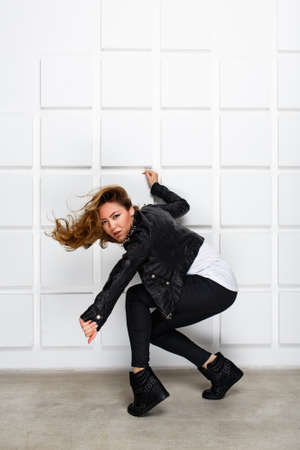 Beautiful female dancing modern danceの写真素材