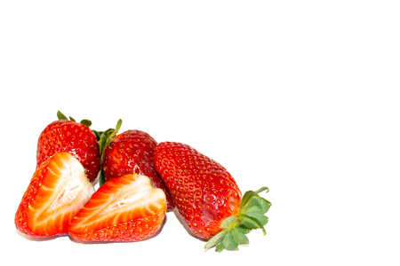 Fresh strawberry on white isolated background. Red Strawberry. Sweet strawberries.
Slices of strawberry on white background, fruit close up backgroundの写真素材