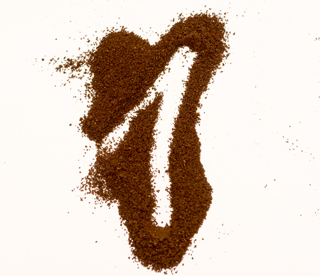 Number made of coffee isolated on white backgroundの写真素材