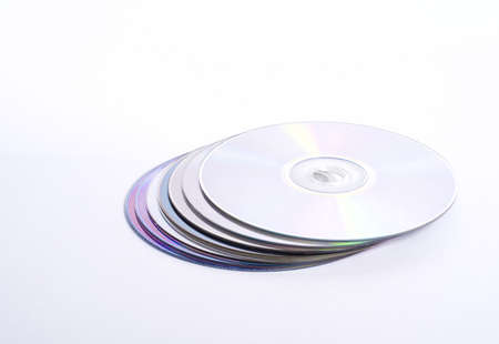 dvd disks isolated on whiteの写真素材
