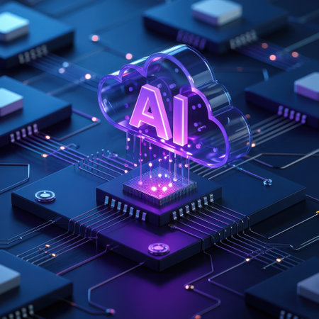 This captivating image features a vibrant, glowing atomic model spinner resting on a polished, reflective surface. The luminous spheres and orbiting lines of the atom are rendered in a spectrum of bright, energetic colors, suggesting dynamism and scientific exploration. The sleek, dark surface provides a sophisticated contrast, hinting at advanced technology or a futuristic setting. This visual merges concepts of physics, innovation, and a modern aesthetic.の素材