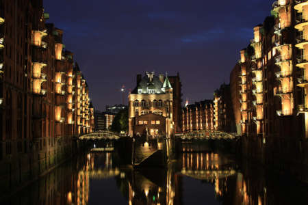 Wasserschloss Speicherstadtの写真素材