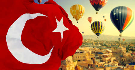 Turkish flag, feast and celebration designの写真素材