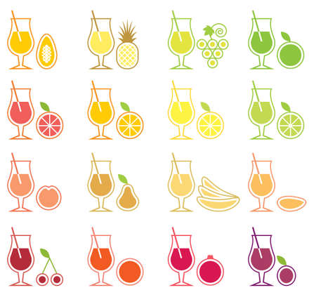 Fruit Juice Icon Setのイラスト素材