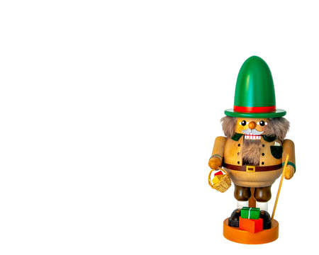 German mountain hiking nutcracker doll with green hatの写真素材