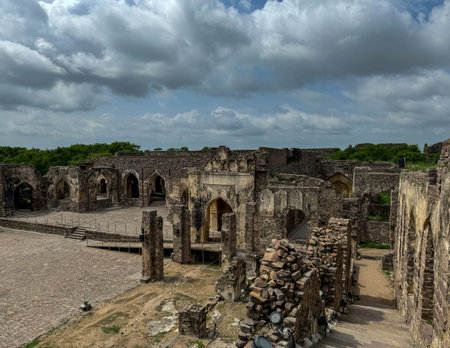 Architectural Masterpiece: Golconda Fort in Hyderabad,Telanganaの写真素材