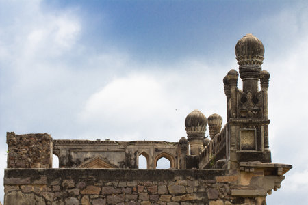 A view of ruins of Golconda fort, Hyderabad, India.の写真素材
