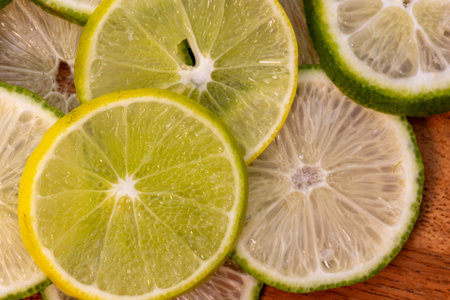 Macro photo of slices of a lemon