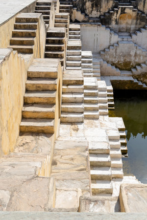 The Panna Meena ka kund,a historic step well located near the Amber Fort in Jaipur, Rajasthan